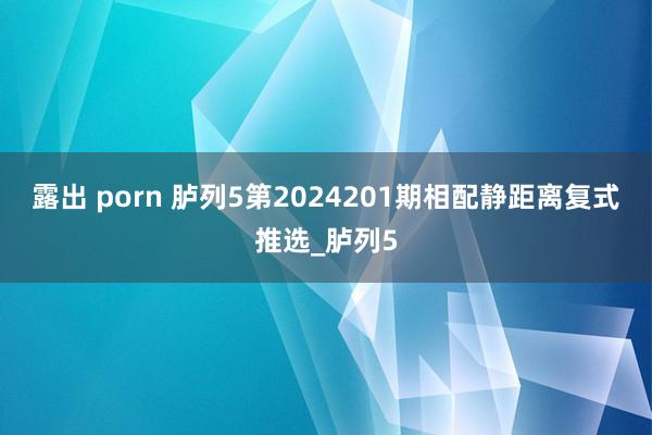 露出 porn 胪列5第2024201期相配静距离复式推选_胪列5