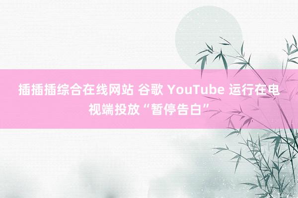 插插插综合在线网站 谷歌 YouTube 运行在电视端投放“暂停告白”