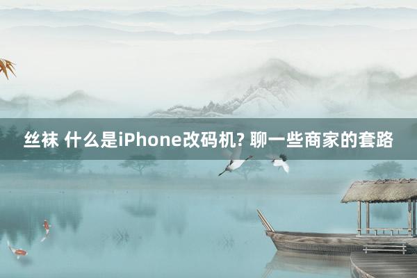 丝袜 什么是iPhone改码机? 聊一些商家的套路