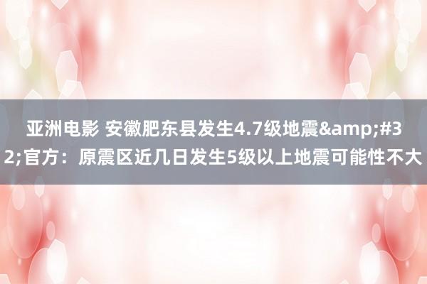 亚洲电影 安徽肥东县发生4.7级地震&#32;官方：原震区近几日发生5级以上地震可能性不大