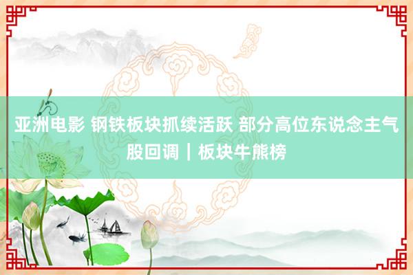 亚洲电影 钢铁板块抓续活跃 部分高位东说念主气股回调｜板块牛熊榜