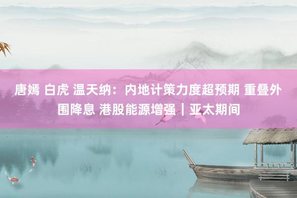 唐嫣 白虎 温天纳：内地计策力度超预期 重叠外围降息 港股能源增强｜亚太期间