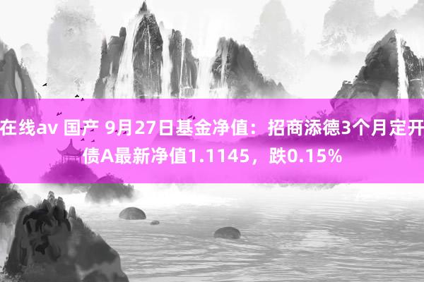 在线av 国产 9月27日基金净值：招商添德3个月定开债A最新净值1.1145，跌0.15%