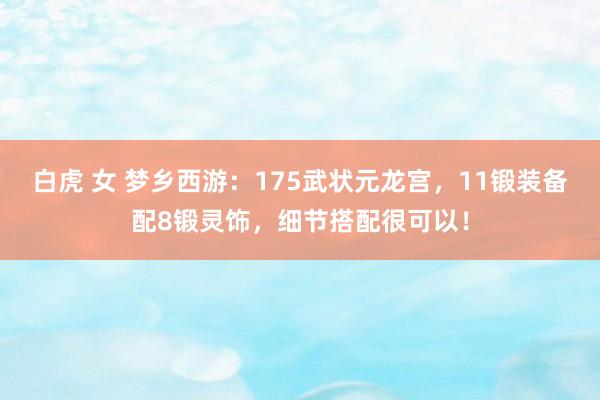 白虎 女 梦乡西游：175武状元龙宫，11锻装备配8锻灵饰，细节搭配很可以！