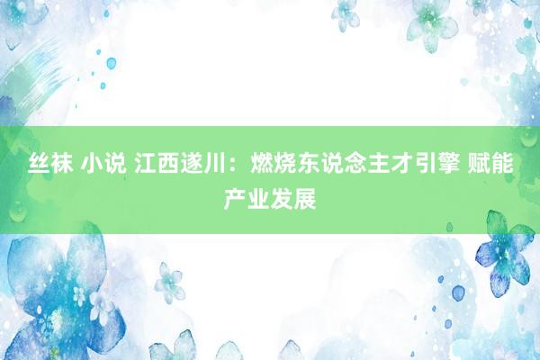 丝袜 小说 江西遂川：燃烧东说念主才引擎 赋能产业发展