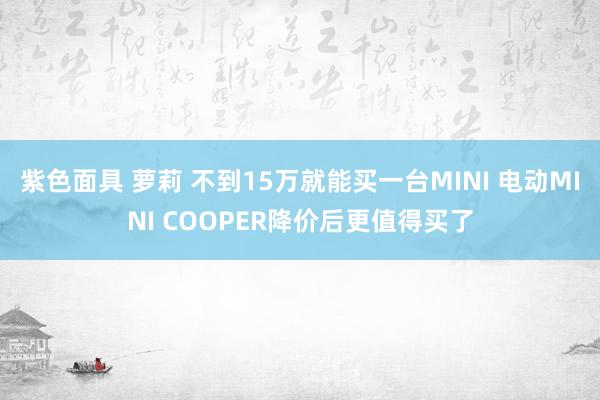 紫色面具 萝莉 不到15万就能买一台MINI 电动MINI COOPER降价后更值得买了