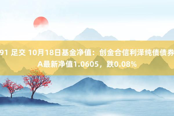 91 足交 10月18日基金净值：创金合信利泽纯债债券A最新净值1.0605，跌0.08%