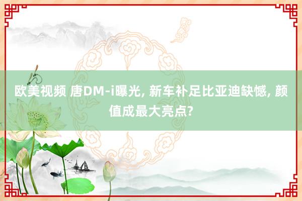 欧美视频 唐DM-i曝光， 新车补足比亚迪缺憾， 颜值成最大亮点?