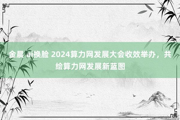 金晨 ai换脸 2024算力网发展大会收效举办，共绘算力网发展新蓝图