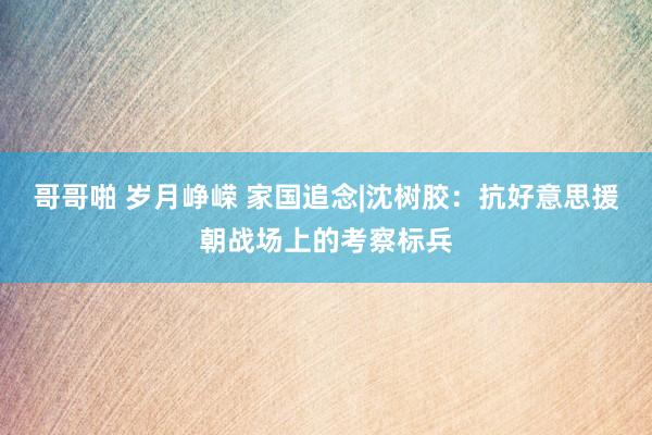 哥哥啪 岁月峥嵘 家国追念|沈树胶：抗好意思援朝战场上的考察标兵