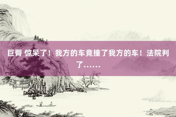 巨臀 惊呆了！我方的车竟撞了我方的车！法院判了……