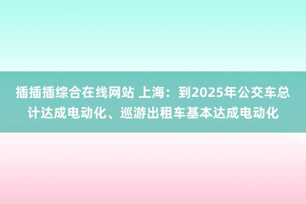 插插插综合在线网站 上海：到2025年公交车总计达成电动化、巡游出租车基本达成电动化