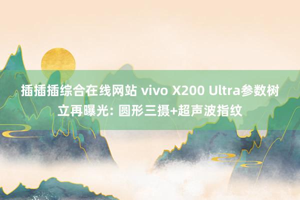 插插插综合在线网站 vivo X200 Ultra参数树立再曝光: 圆形三摄+超声波指纹