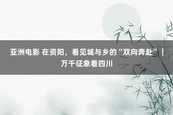 亚洲电影 在资阳，看见城与乡的“双向奔赴”｜万千征象看四川