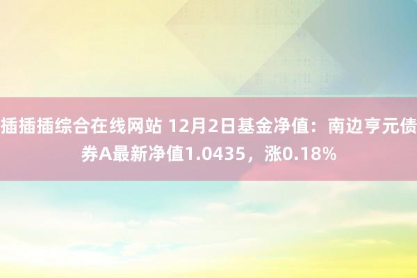 插插插综合在线网站 12月2日基金净值：南边亨元债券A最新净值1.0435，涨0.18%