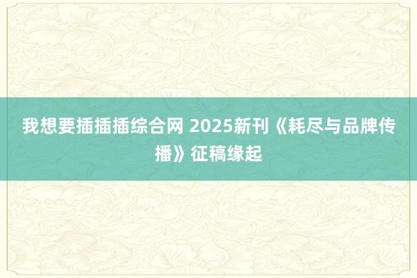 我想要插插插综合网 2025新刊《耗尽与品牌传播》征稿缘起