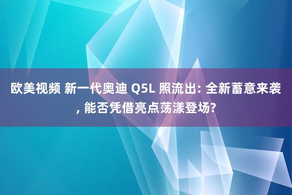 欧美视频 新一代奥迪 Q5L 照流出: 全新蓄意来袭， 能否凭借亮点荡漾登场?