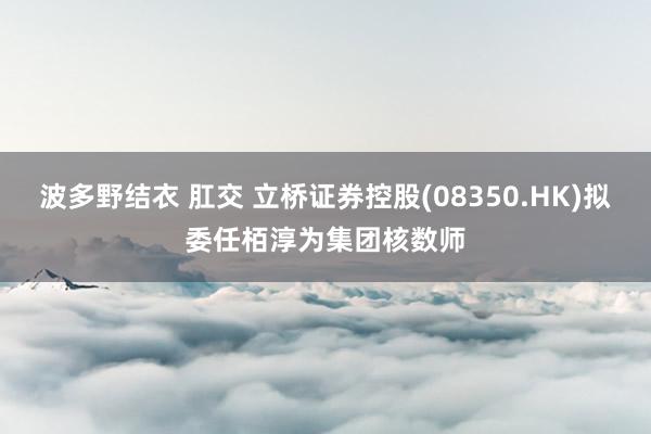 波多野结衣 肛交 立桥证券控股(08350.HK)拟委任栢淳为集团核数师