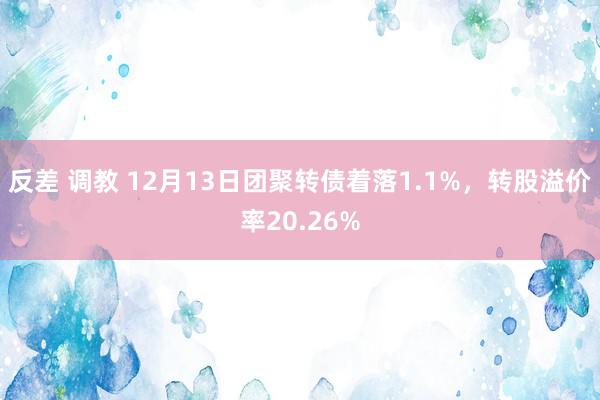 反差 调教 12月13日团聚转债着落1.1%，转股溢价率20.26%