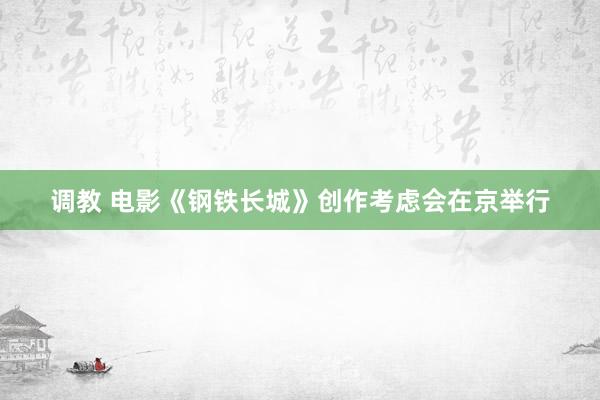 调教 电影《钢铁长城》创作考虑会在京举行