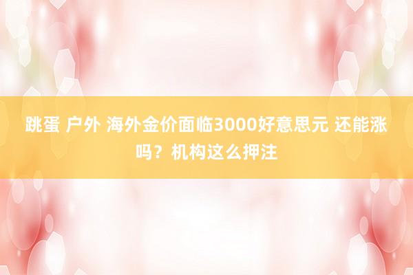 跳蛋 户外 海外金价面临3000好意思元 还能涨吗？机构这么押注