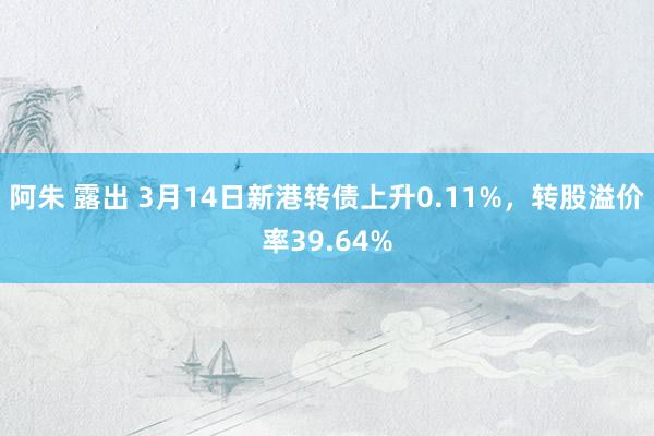 阿朱 露出 3月14日新港转债上升0.11%，转股溢价率39.64%