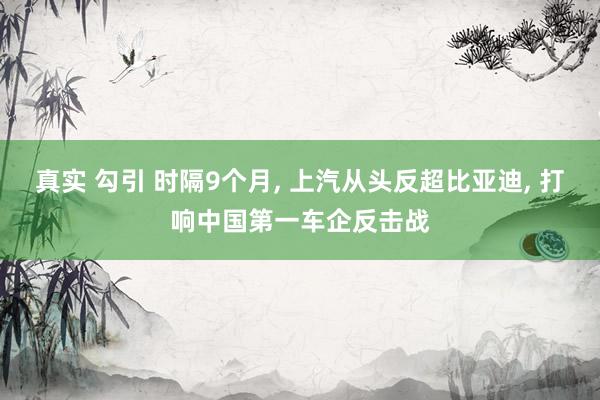 真实 勾引 时隔9个月， 上汽从头反超比亚迪， 打响中国第一车企反击战