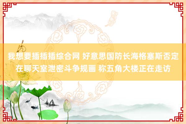 我想要插插插综合网 好意思国防长海格塞斯否定在聊天室泄密斗争规画 称五角大楼正在走访